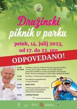 Druzinski piknik v Krškem 2023 PLAKAT ODPOVED